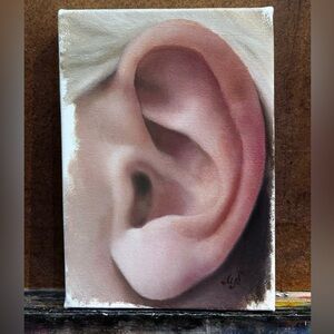 Original oil painting. Ear study.